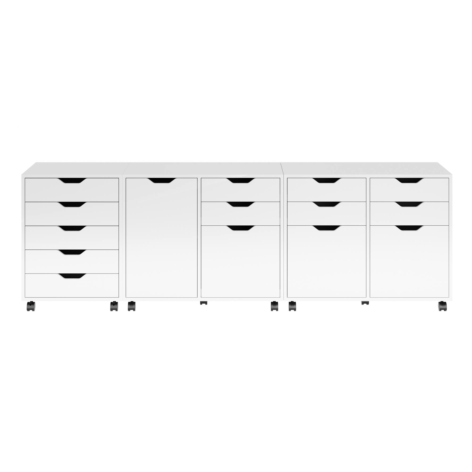 Alt View 1. Winsome Wood - Halifax 3-Pc Cabinet Set with File Drawer - White.