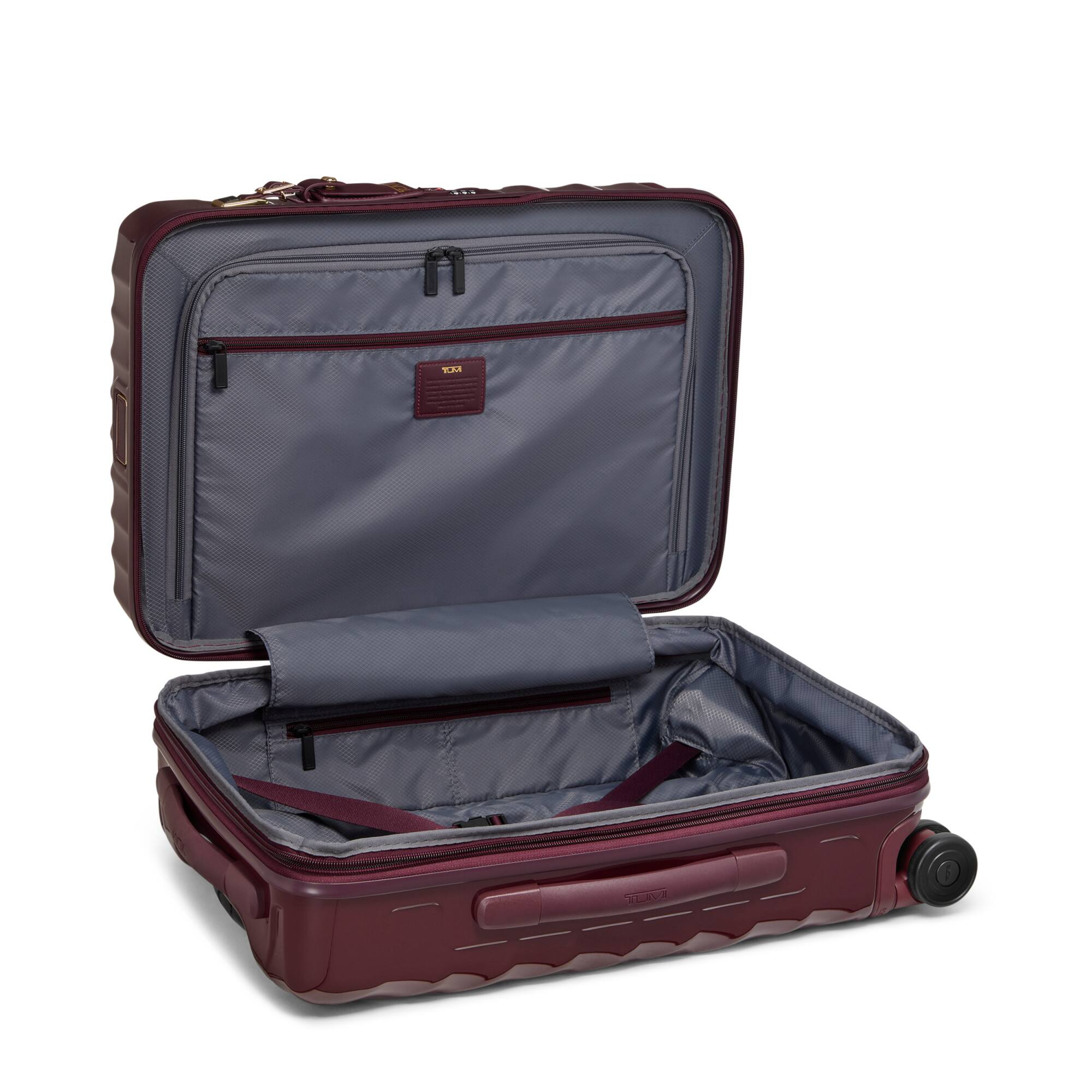 Angle. TUMI - 19 Degree International 22" Expandable 4-Wheeled Carry On Suitcase - Wine.