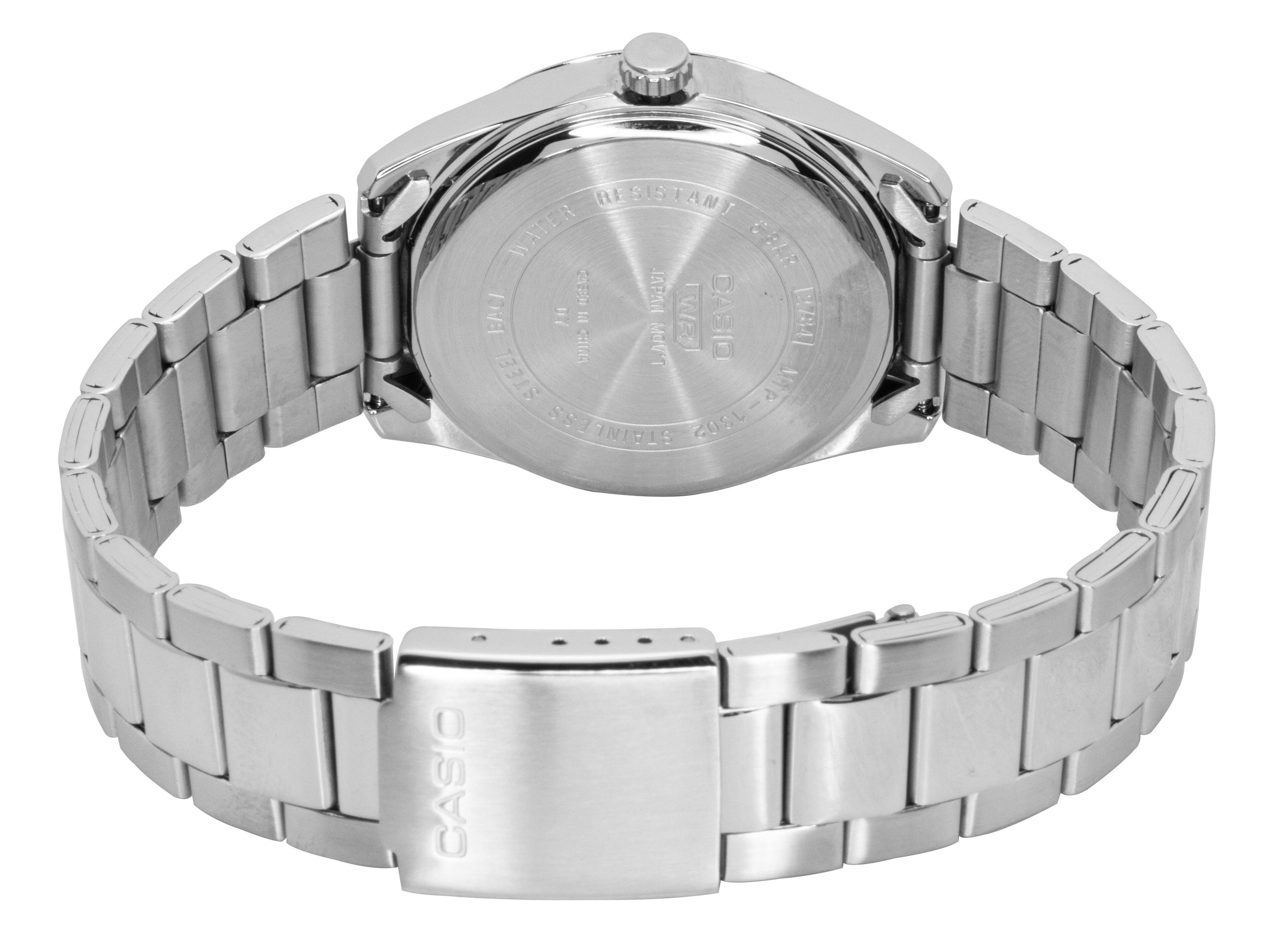 Water Resistant Watch  
Case: Stainless Steel  
Dial: White  
Band: Stainless Steel  
Made in Japan  
CASIO  
14mm  
Stainless Steel  
Water Resistant