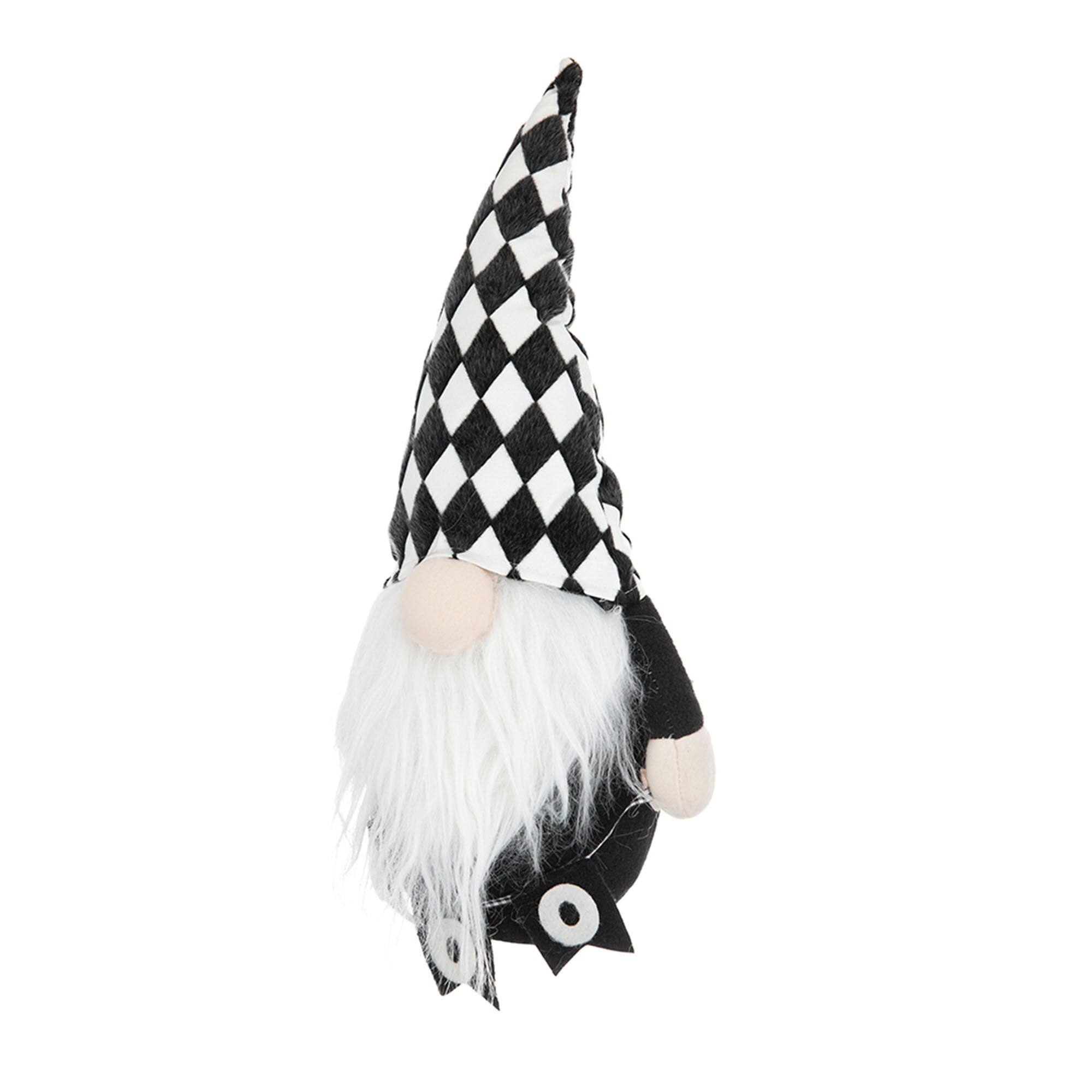 Alt View 2. Boyel Living - 15.7 inch Boo Fabric Gnome Decor Halloween Decor for Tabletop Shelf or Entryway - Black,White.