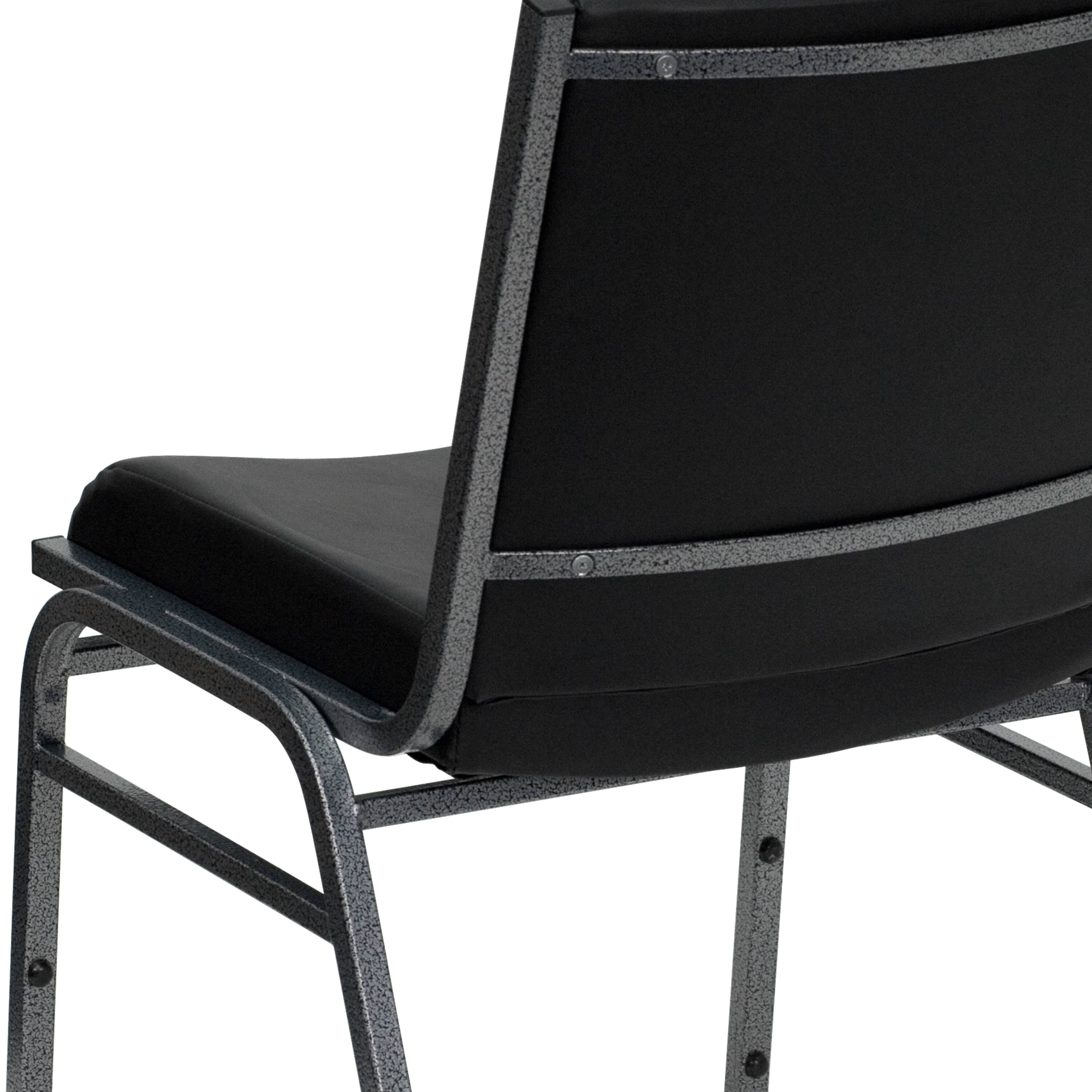 Alt View 8. Emma + Oliver - Heavy Duty Reception/Guest Stack Chair - Black Vinyl.