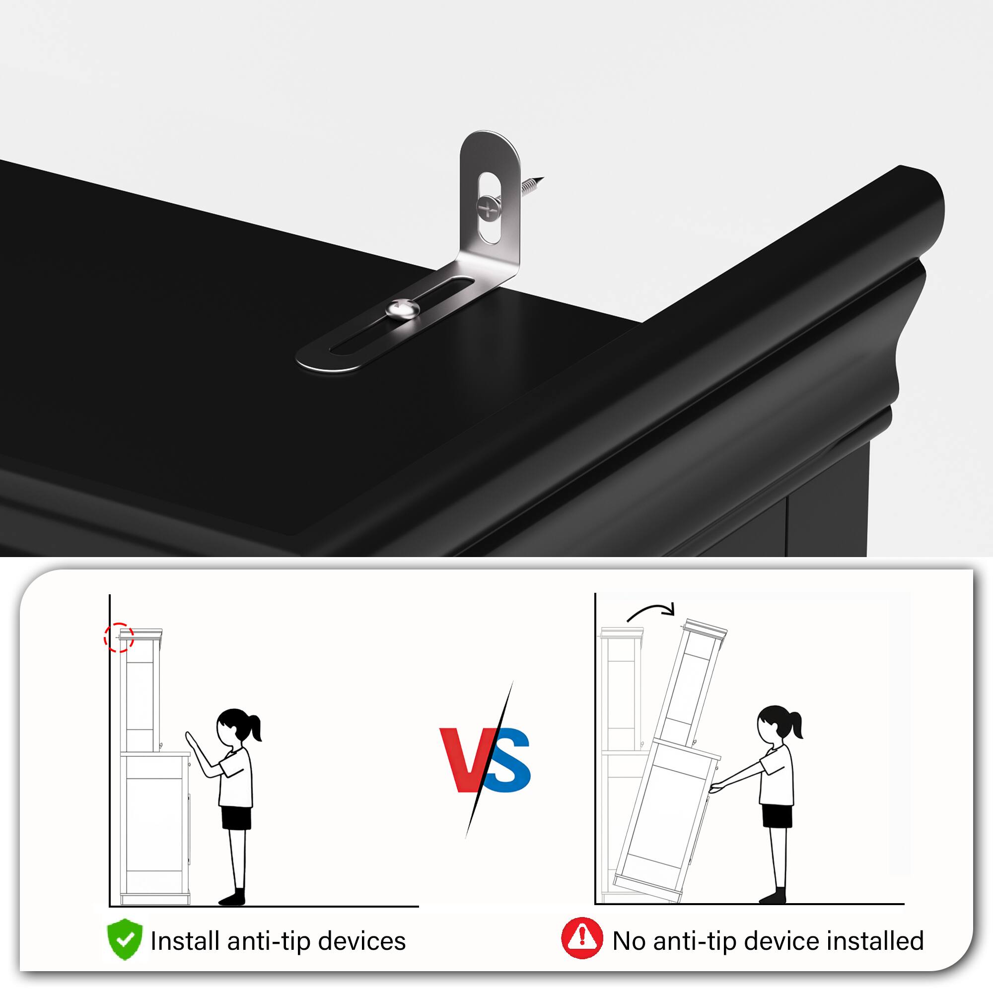 Install anti-tip devices! No anti-tip device installed