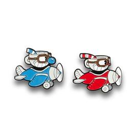 Just Funky - Cuphead & Mugman Collector’s Edition Planes Enamel Pin Set - Red