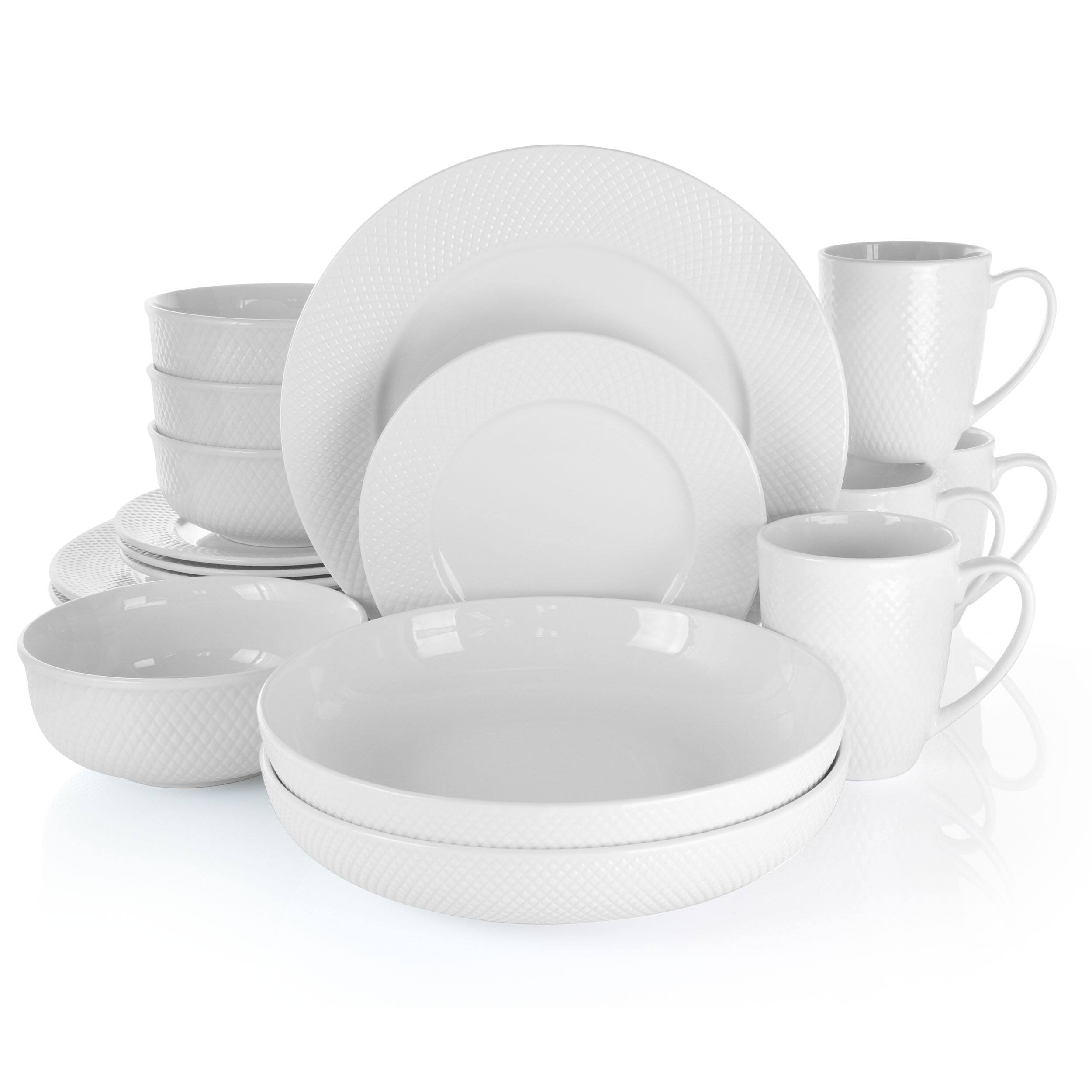 Alt View 10. Elama - Elama Maisy 18 Piece Round Porcelain Dinnerware Set in White - White.