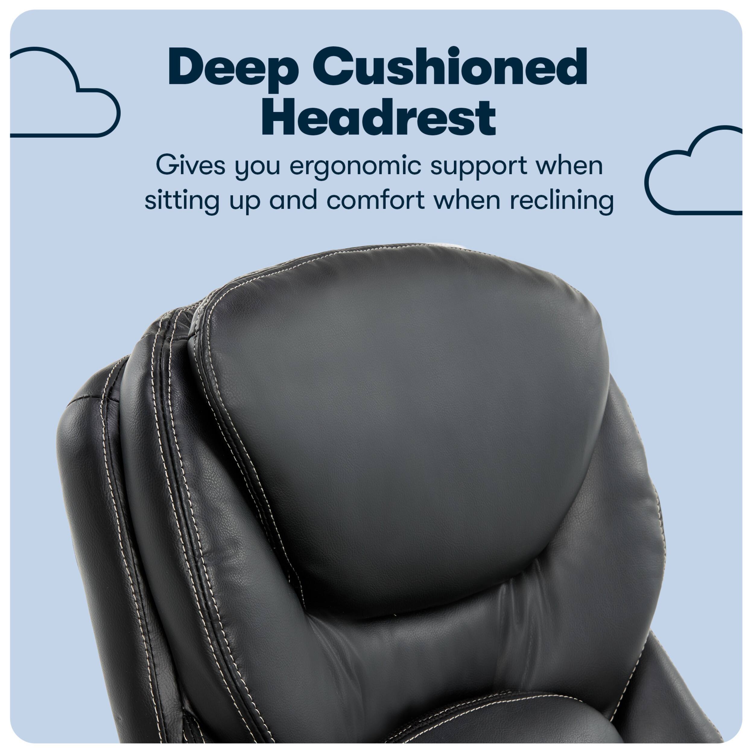 Alt View 15. Serta - Upholstered Back in Motion Health & Wellness Office Chair with Adjustable Arms - Bonded Leather - Black.