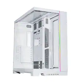 Lian Li - Dynamic EVO XL - Up to 280mm E-ATX Motherboard - ARGB Lighting Strips, Front and Side Tempered Glass Panels,O11DEXL-W.US - White