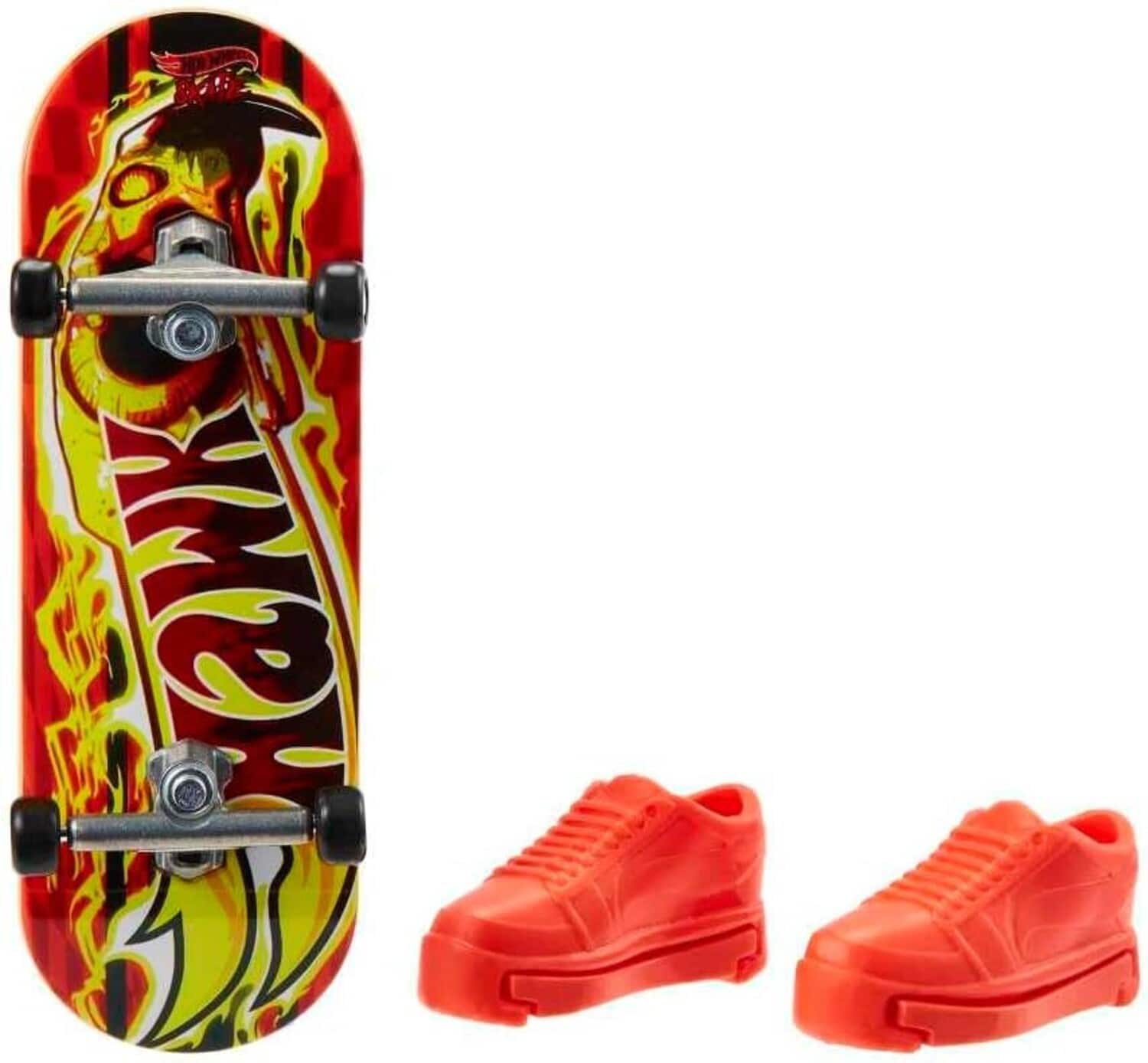 Tony Hawk - Mattel - Hot Wheels Skate Tony Hawk Wildfire Freestyle Finger Skateboard + 1 Pair of Shoes - COLLECTABLES - Multicolor