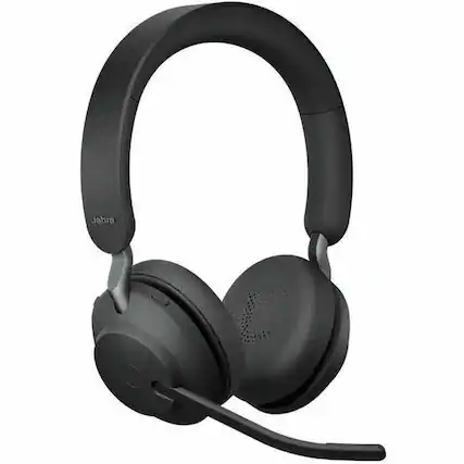 Front. Jabra - Jabra Evolve2 65 Headset - Microsoft Teams Certification - Stereo - USB Type C - Wireless - Bluetooth - 98.4 ft - 20 Hz - Black.