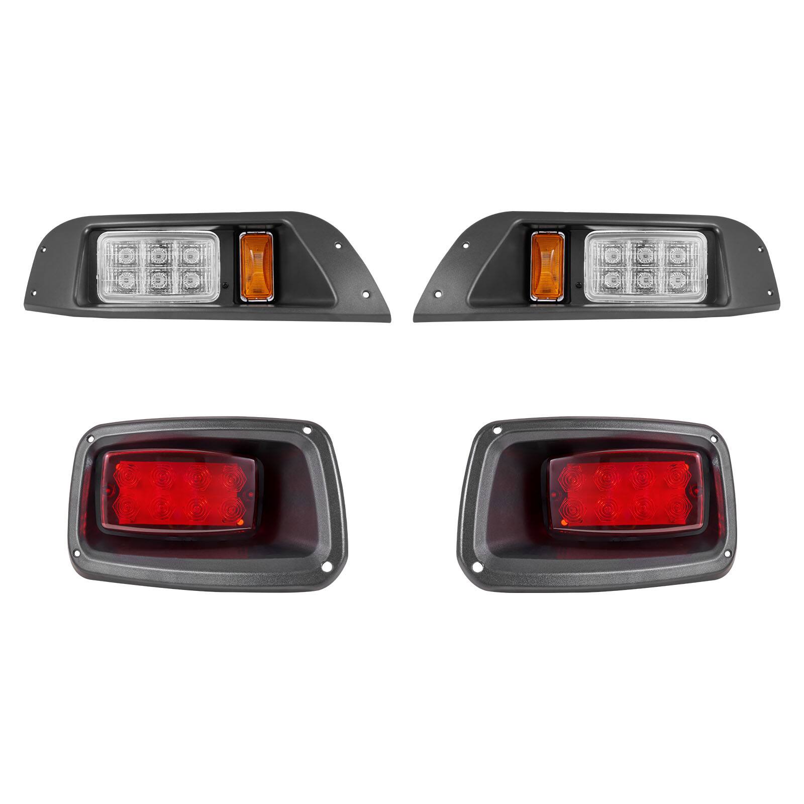 Alt View 5. VEVOR - Golf Cart Light Kit,12V,LED Headlight and Taillight Kit with Wiring Harness,Switch,Zip Ties, ABS Housing,High-Brightness - Black.