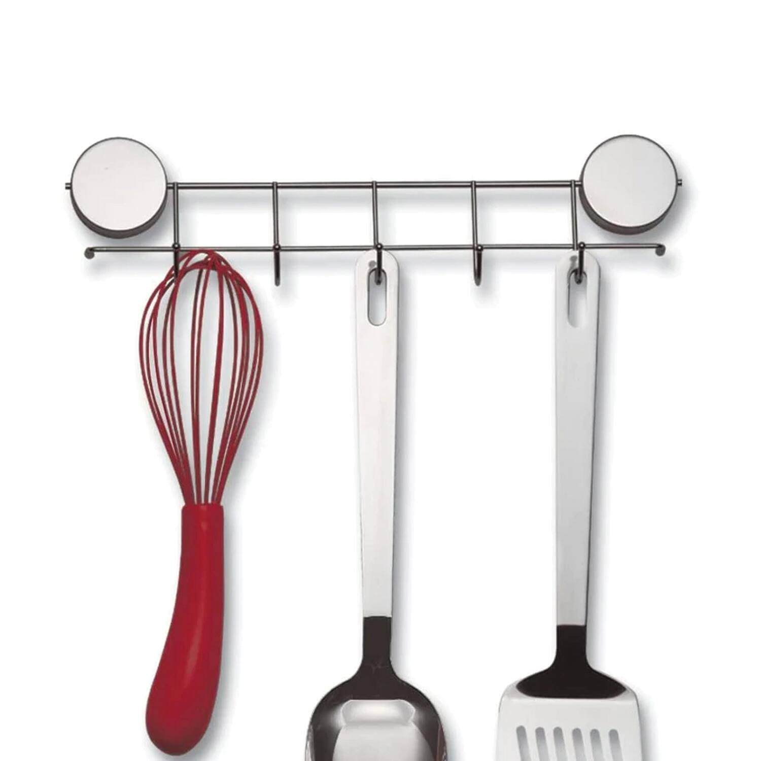 Alt View 3. Better Houseware - Better Houseware 2408 Stainless Steel Magnetic 5-hook Utensil Rack - silver.