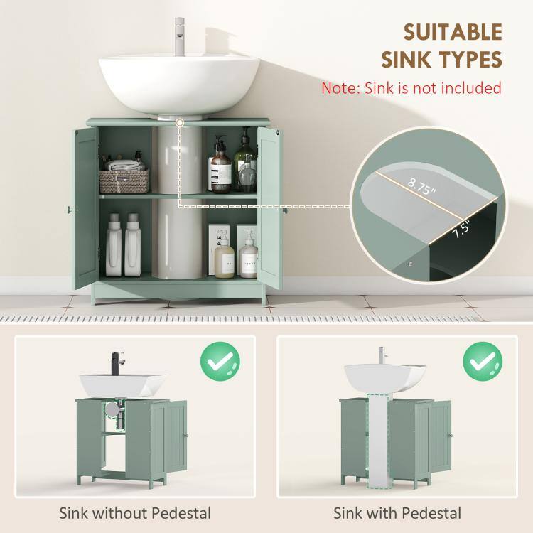 SUITABLE SINK TYPES  
Note: Sink is not included

8.75" 7.5"

Sink without Pedestal  
Sink with Pedestal