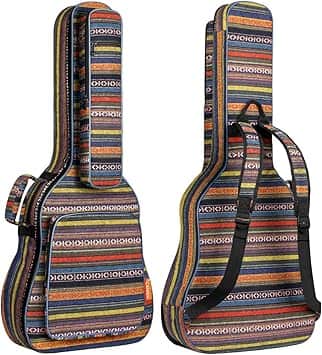 CAHAYA - Acoustic Guitar Bag with Neck Cradle Bohemian Vintage Guitar Case 0.65in Thick Sponge Padded Guitar Case CY0186