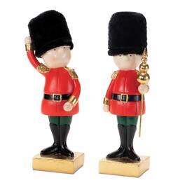 BreeBe - Holiday Nutcracker Soldier Figurine (Set of 2) - Black/Gold