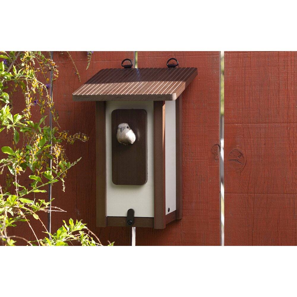 Angle. New Age Pet - ECOFLEX Feathered Friends Beak Bungalow Bird House - Small - RHBBB44-09S.