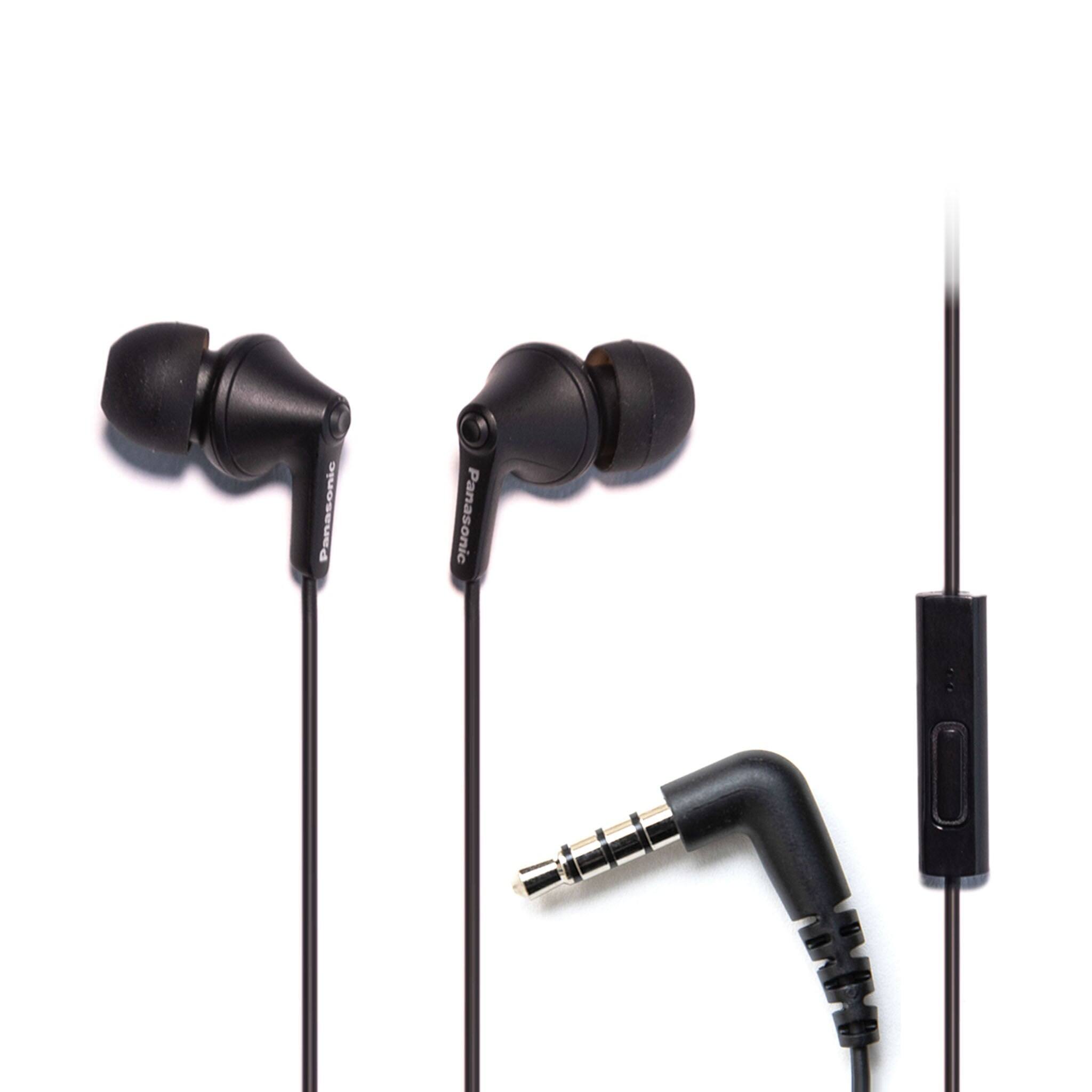 Panasonic - ErgoFit In-Ear Earbud Headphones with Microphone - Matte Black