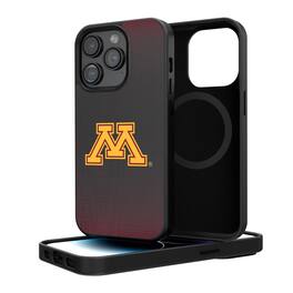 Keyscaper - NCAA - Minnesota Golden Gophers Linen Logo iPhone Magnetic Bump Case - 14 - Black
