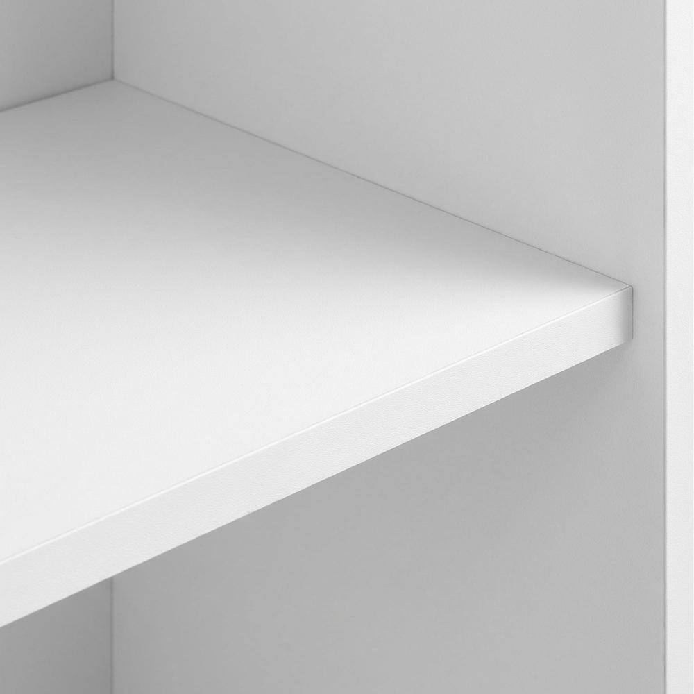 Alt View 1. FurniFact - White Wooden Bookcase with Adjustable Shelves and Modern Design - White.