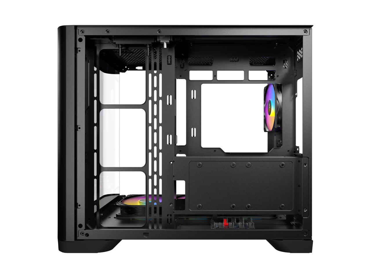 Alt View 8. Antec - C5 Curve ARGB, 4 x 120mm ARGB PWM Fans Included, Curved Tempered Glass Front & Side Panels, Mid-Tower ATX PC Case - Black.