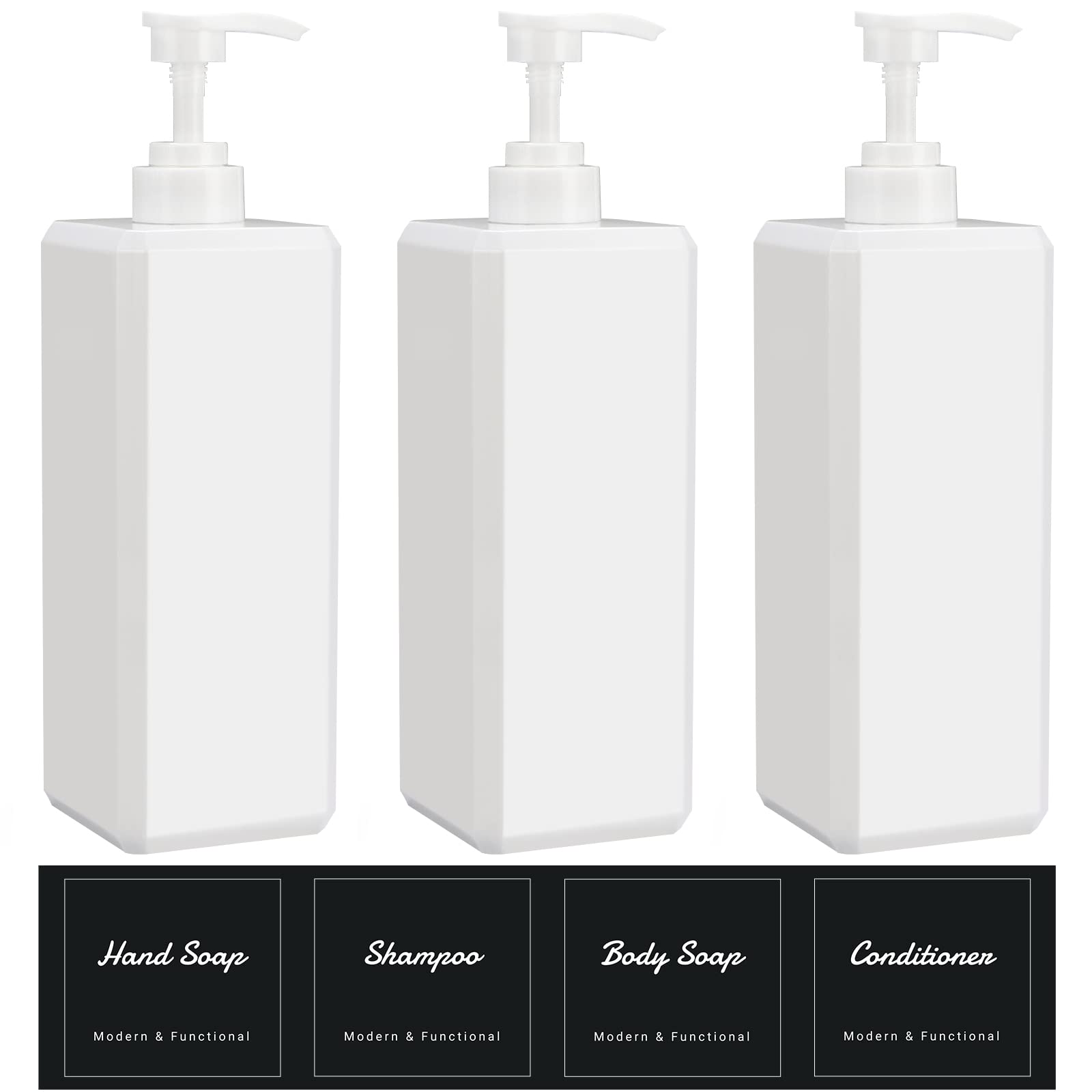 Hand Soap  
Modern & Functional  

Shampoo  
Modern & Functional  

Body Soap  
Modern & Functional  

Conditioner  
Modern & Functional