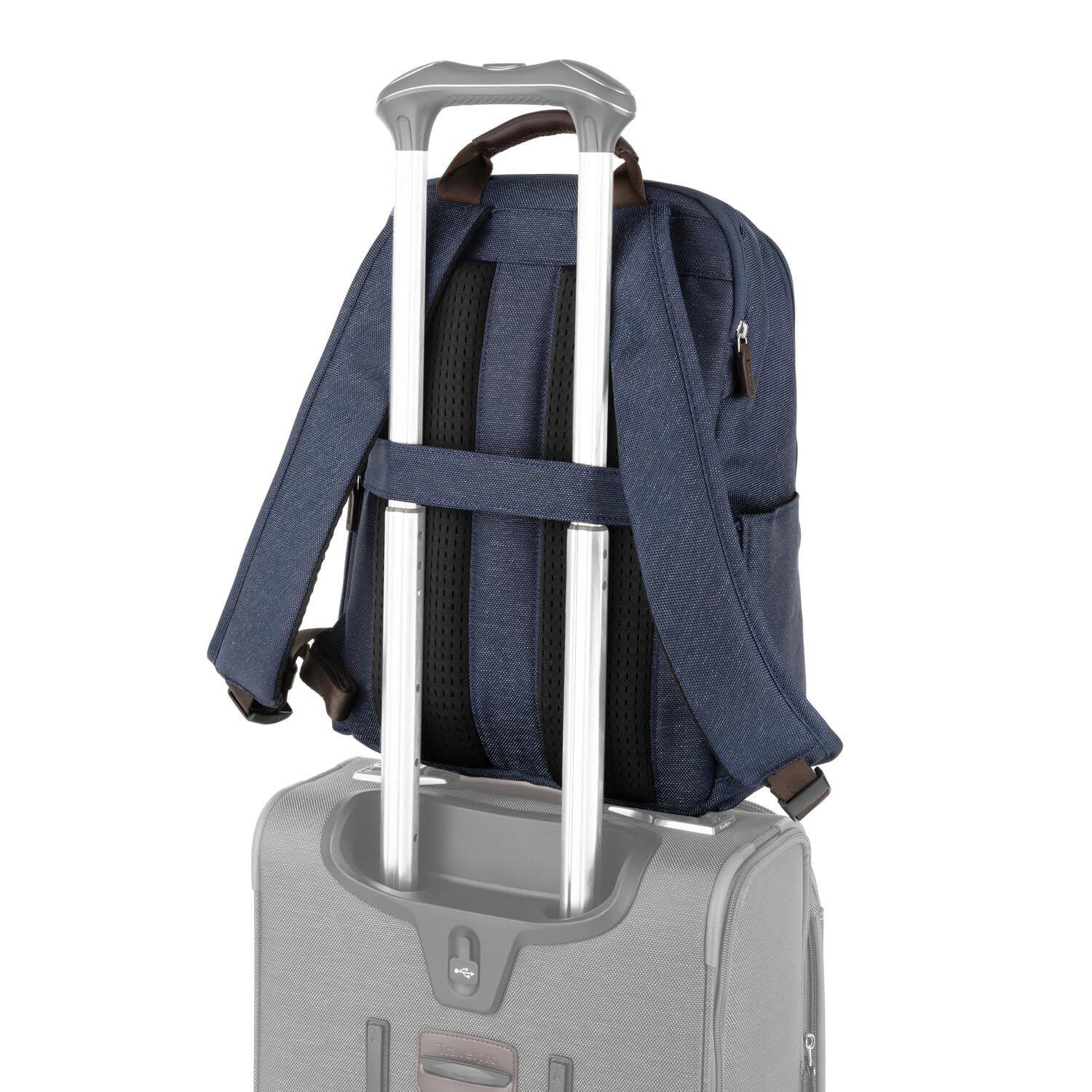 Alt View 1. Travelpro - Travelpro Platinum Elite Laptop Travel Backpack, Fits up to 16 Inch Laptop - True Navy Blue.