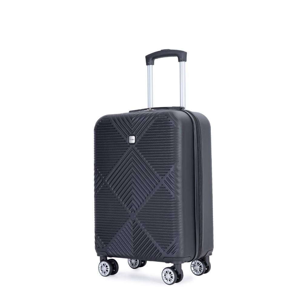 Alt View 2. Ropilly - Ropilly 4 Piece Luggage Set Black ABS Hard Shell Lightweight Travel Suitcases with Spinner Wheels - Black.