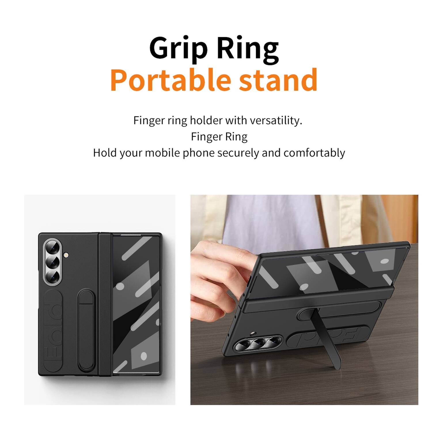 Grip Ring Portable stand

Finger ring holder with versatility.

Finger Ring

Hold your mobile phone securely and comfortably