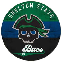 Jardine - Shelton State Buccaneers 20'' x 20'' Retro Logo Circle Sign - Green