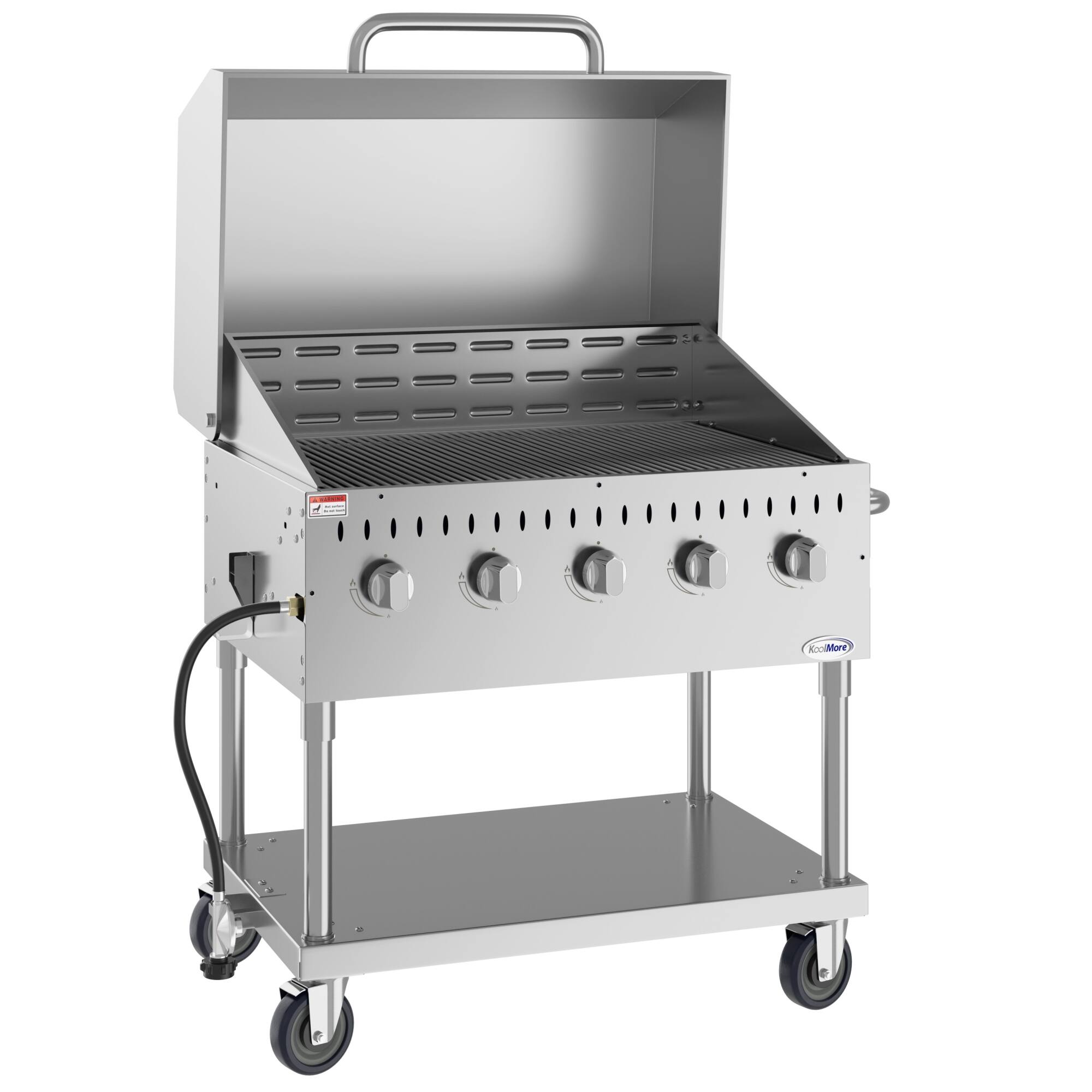 Alt View 2. Koolmore - 36 in. Commercial Outdoor Propane Gas Grill With Roll Dome Cover in Stainless-Steel (CGKIT3-36D) - Stainless Steel.