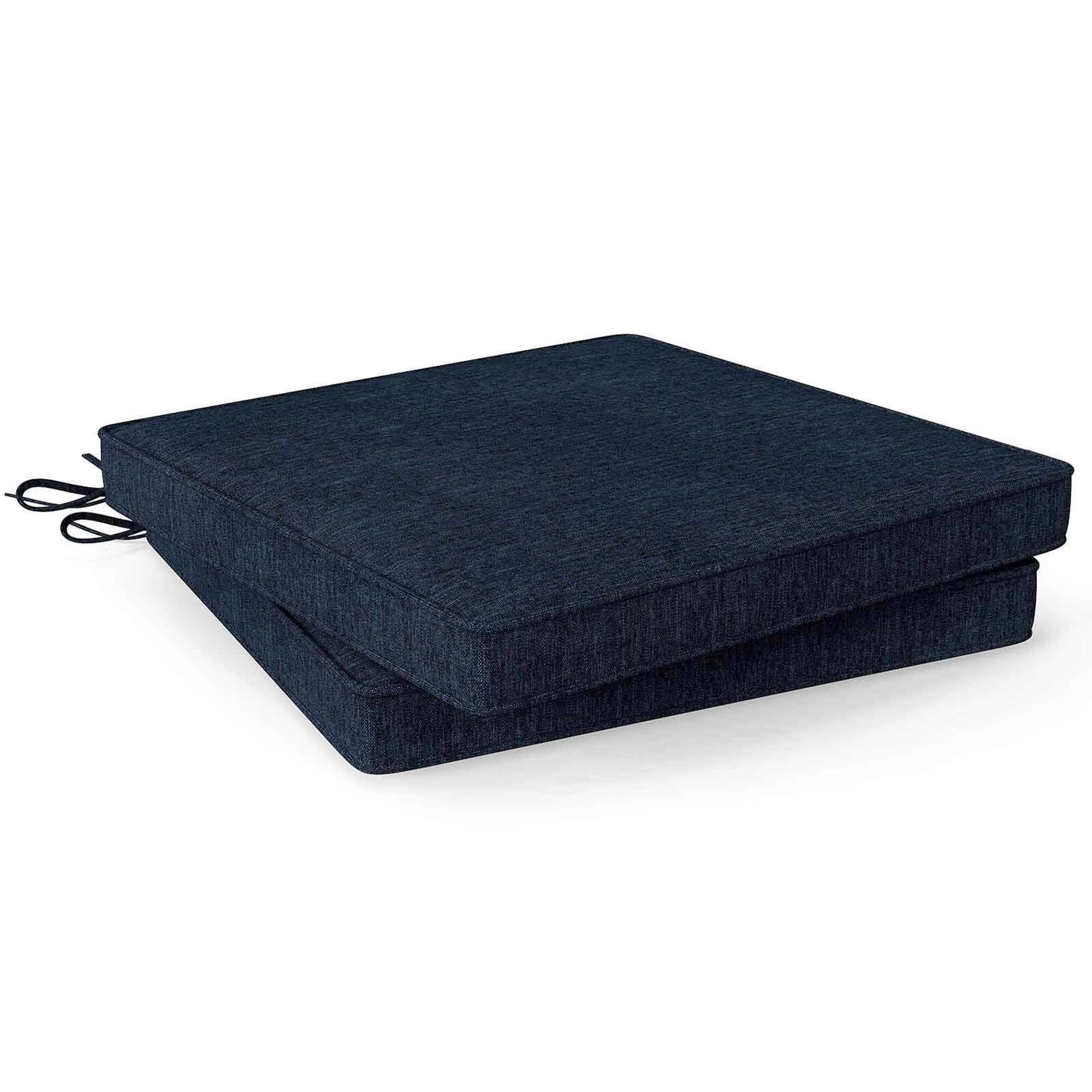 Costway - Outdoor Chair Cushion Set of 2 Waterproof Fade-Resistant Olefin Seat Cushions - Navy
