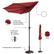 Alt View 13. Nature Spring - 9-Foot Half Round Patio Umbrella - Red.