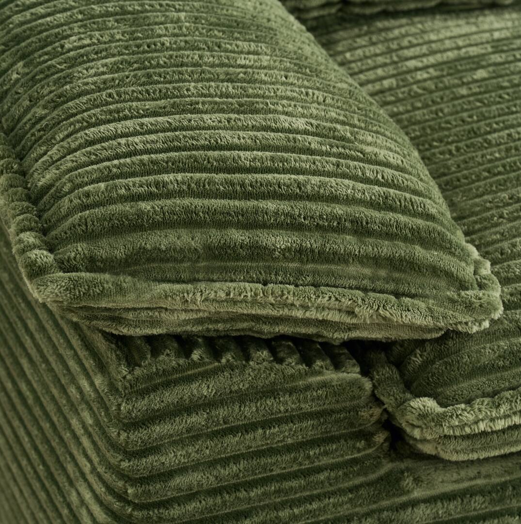 Back. Aukfa - Oversized Sofa Chair & Ottoman Set - Deep Seat, Modular Sleeper Couch, Teddy-Fleece, No Assembly. - Green.