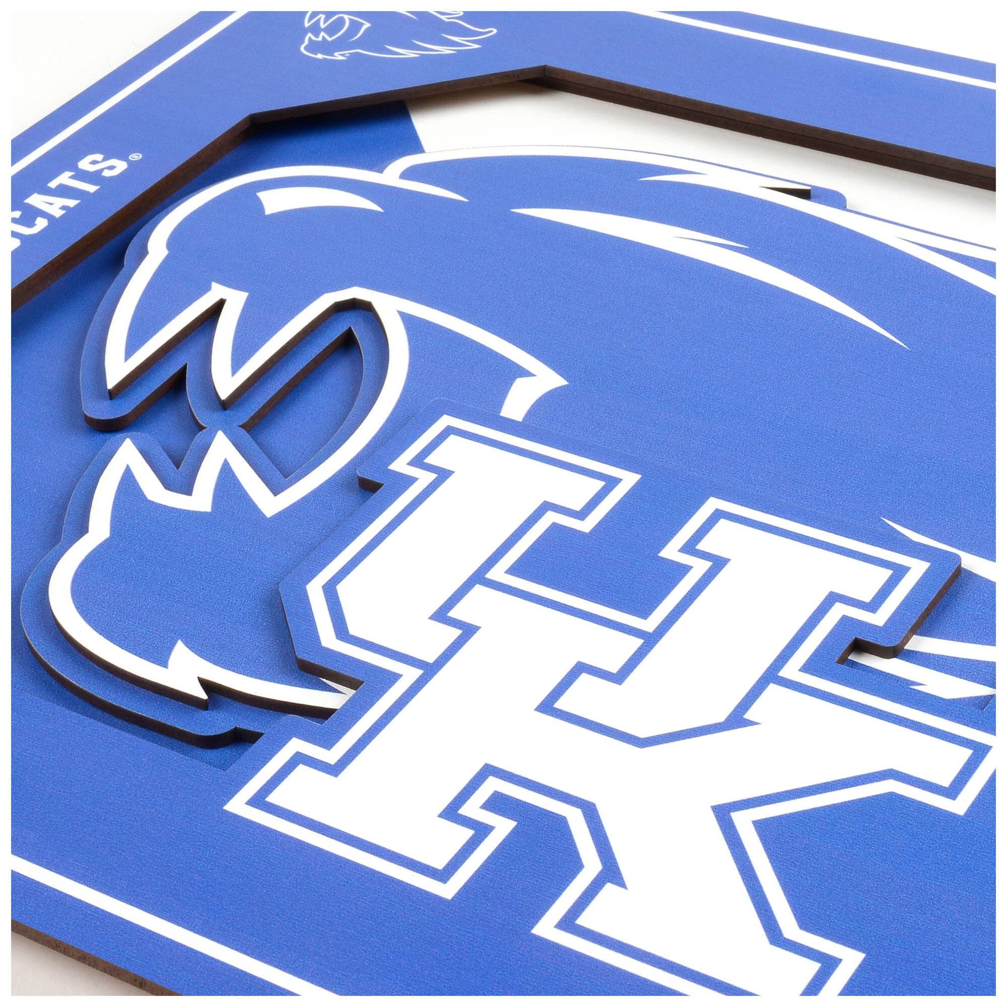 Alt View 1. YouTheFan - Kentucky Wildcats 12'' x 12'' 3D Logo Wall Art - Multicolor.
