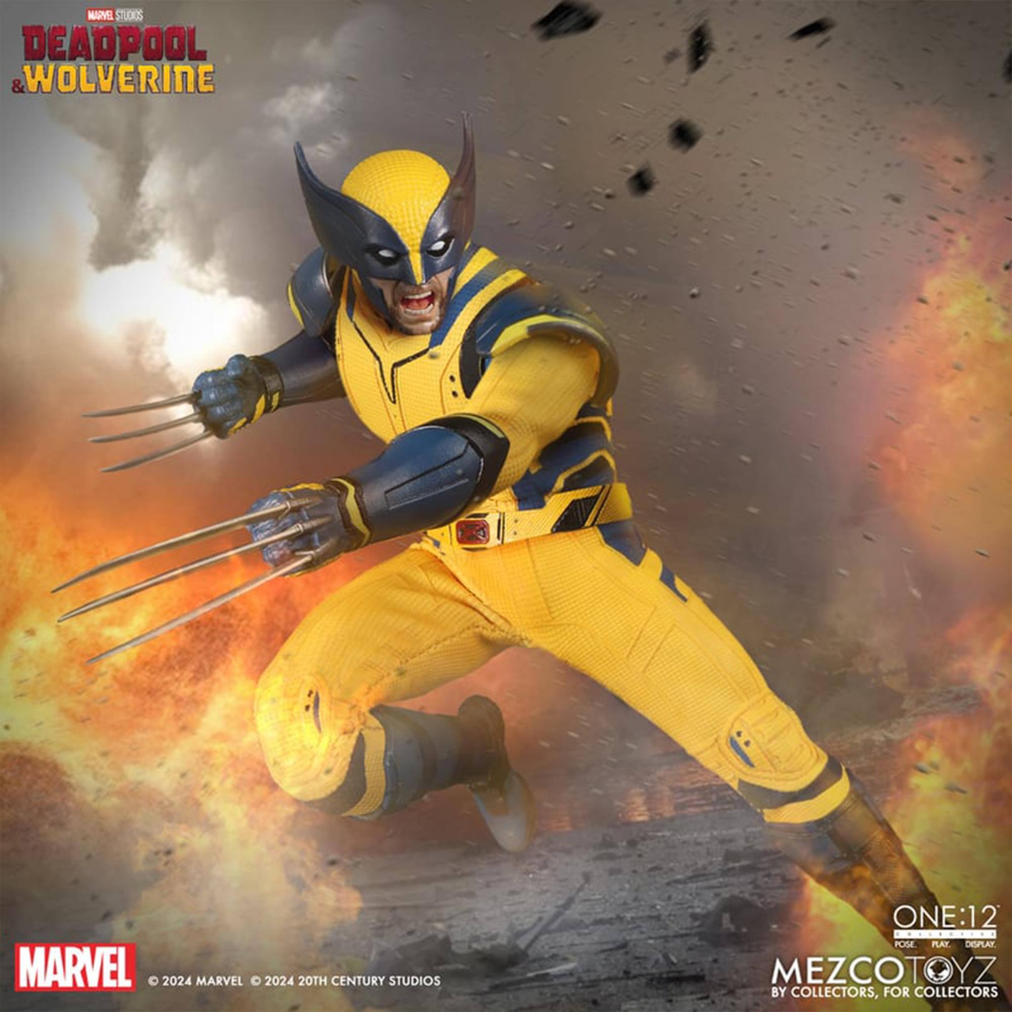 DEADPOOL & WOLVERINE  
MARVEL STUDIOS  
2024 MARVEL © 2024 20TH CENTURY STUDIOS  
ONE:12  
POSE PLAY DISPLAY  
MEZCOTOYZ  
BY COLLECTORS, FOR COLLECTORS