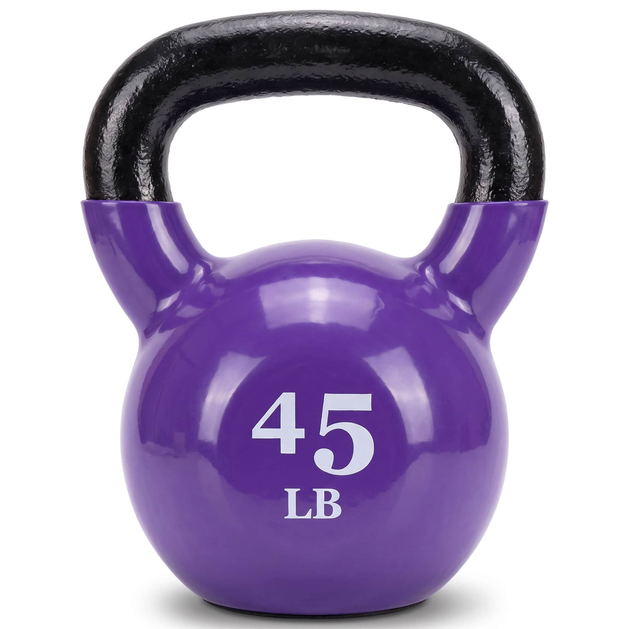 Fitvids - 45 lb Vinyl-Coated Kettlebell With Handle for Strength Training - Violet