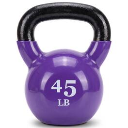 Fitvids - 45 lb Vinyl-Coated Kettlebell With Handle for Strength Training - Violet