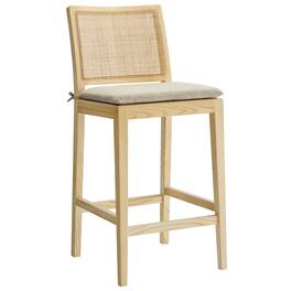 Modway - Ovard Wood and Rattan Counter Stool - Brown