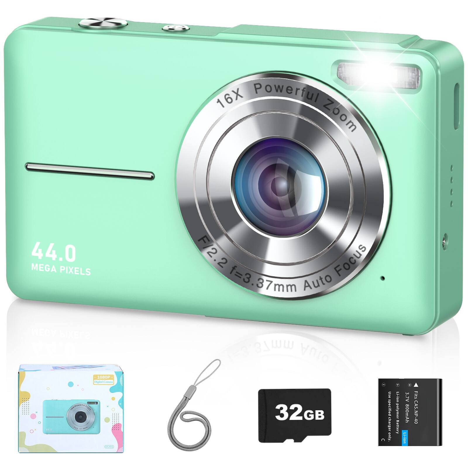 CAMKORY Compact Point and Shoot Digital Camera with 32GB Memory Card ...
