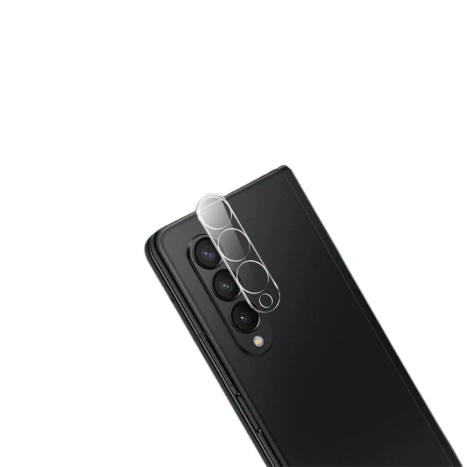 Front. Stock Preferred - Clear Tempered Glass Camera Lens Protector – 5 Pack, 9H Hardness for Samsung Galaxy Z Fold 3 - Clear.