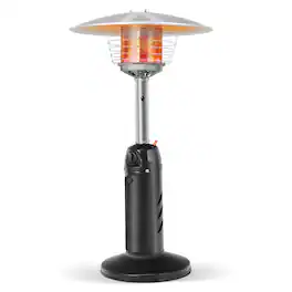 Costway - 13,000 BTU Patio Heater Portable Tabletop Propane Standing LP Gas Heater - Silver