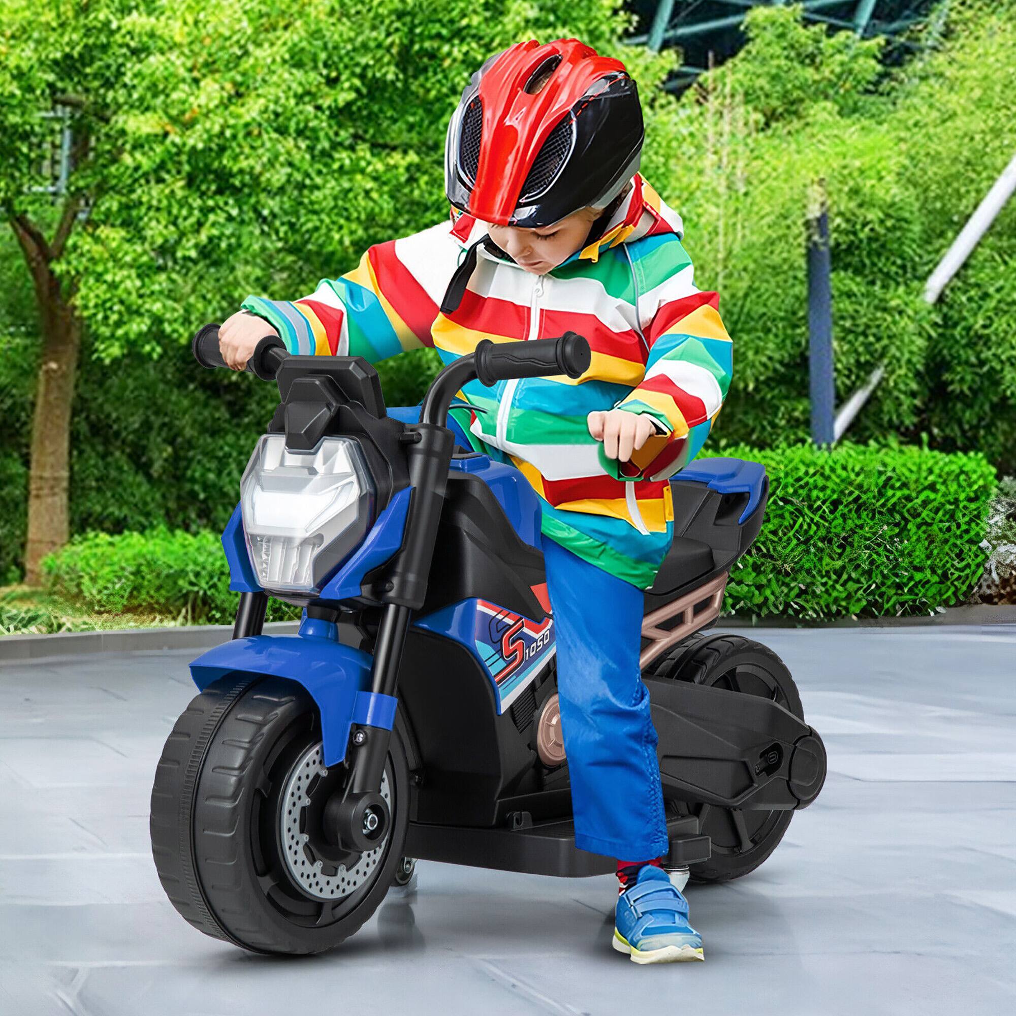 Alt View 1. Gymax - Gymax 2-in-1 Kids Electric Motorcycle w/ Detachable Training Wheels Headlight & Horn Blue - Blue.