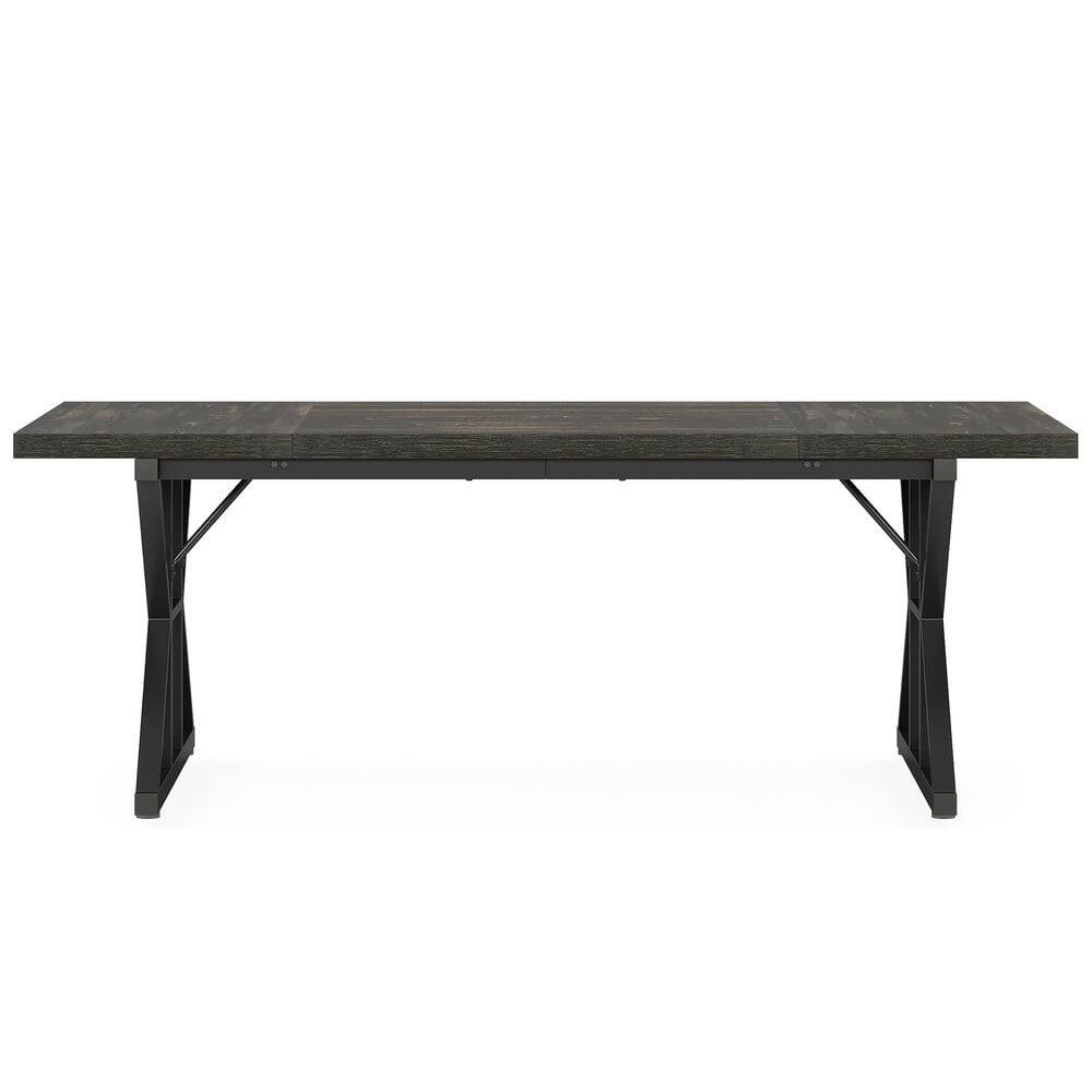 Left. Kadyn - Kadyn End Table,Dining Table, Living Room Table,Wood Dining Table, Farmhouse 70.8" Kitchen Table for 6 People,Black Oak - Black.