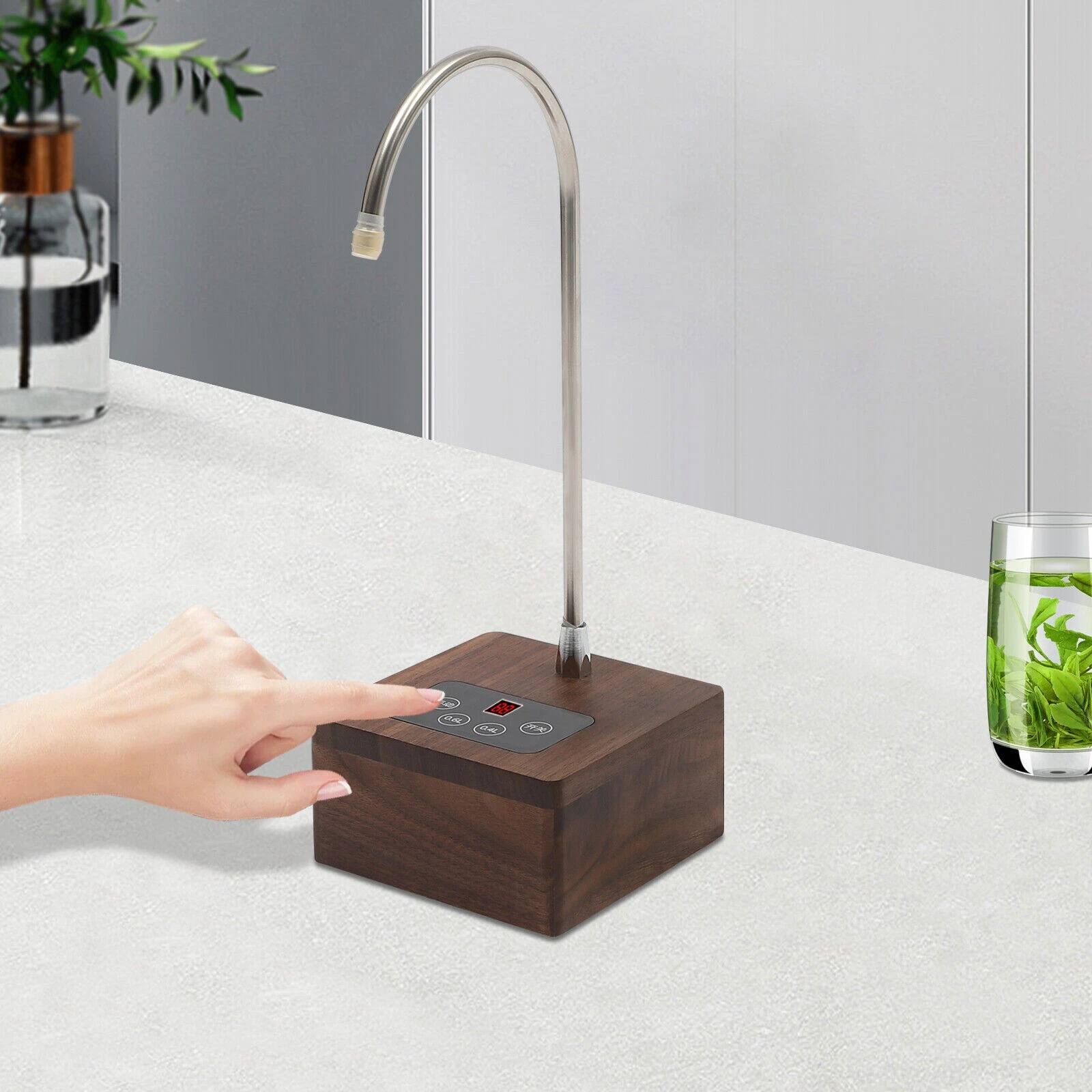Angle. Home Collection - Electric Tabletop Water Dispenser Jug Pump - Walnut.