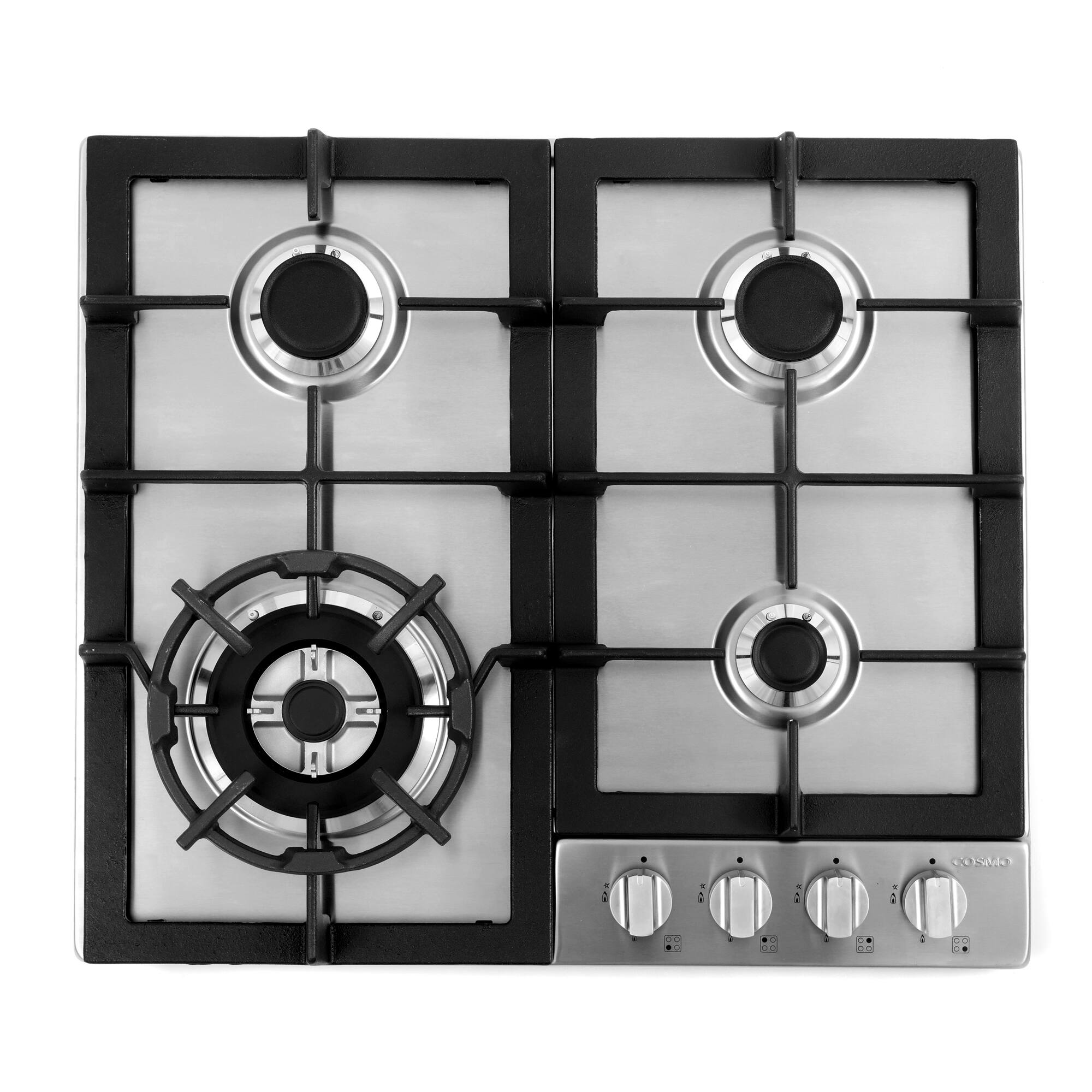 Front. COSMO - COS-640STX-E 24 in. Gas Cooktop in Stainless Steel with 4 Sealed Burners - Stainless Steel.