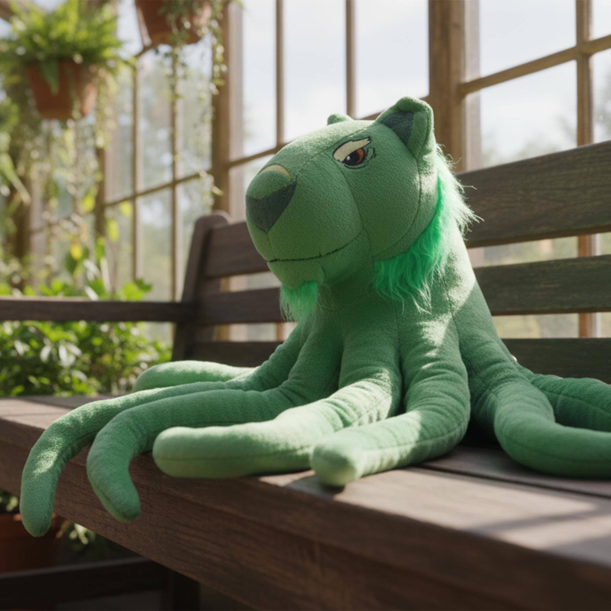 Alt View 2. Tentacle Kitty - Tentacle Kitty Series Cat Guru Plush Collectible | Measures 28 Inches Long - Green.