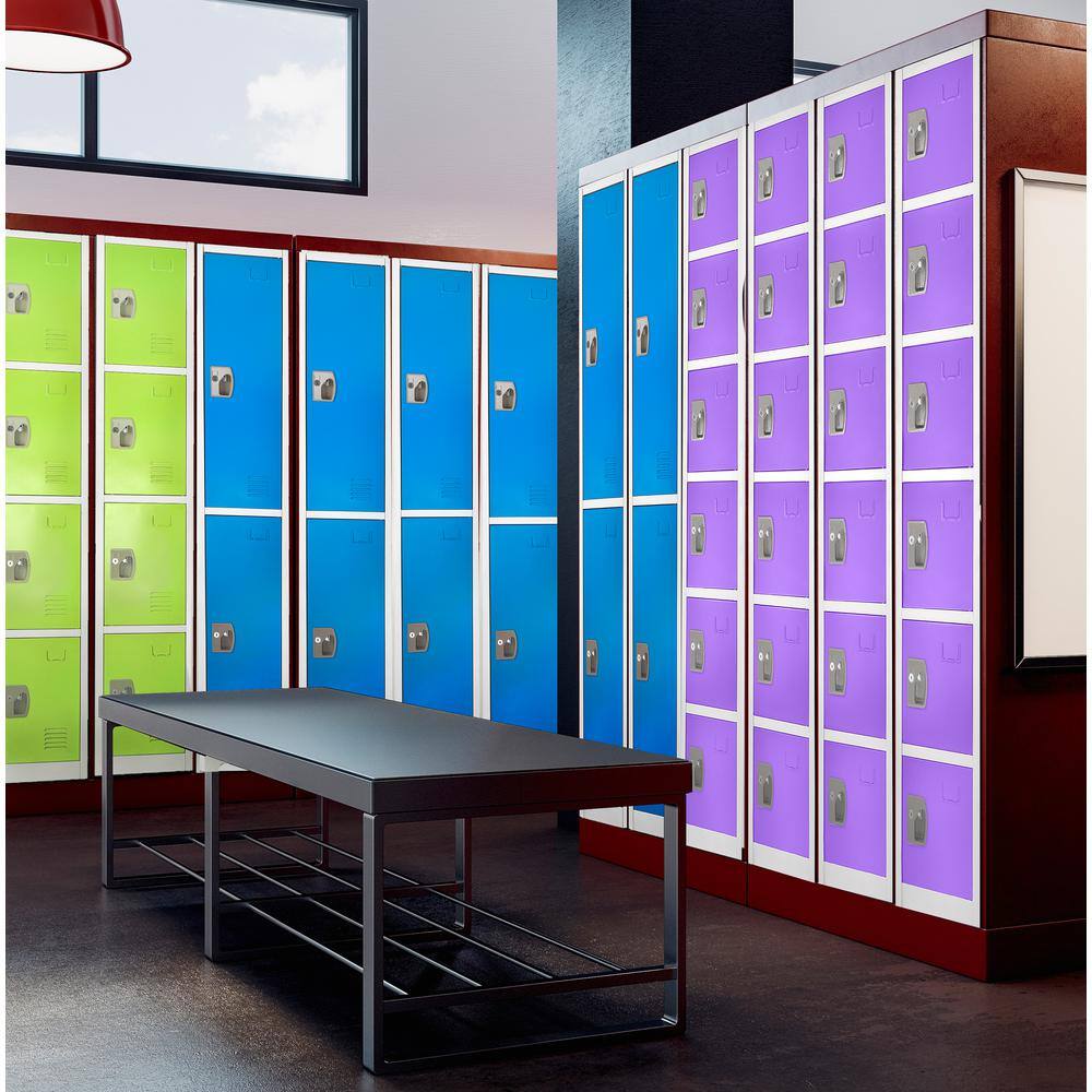 Alt View 1. AdirOffice - Storage Locker 629-Series 72" H 6-Tier Steel Key Lock 6-Shelf Locker with Key Lock - Purple.