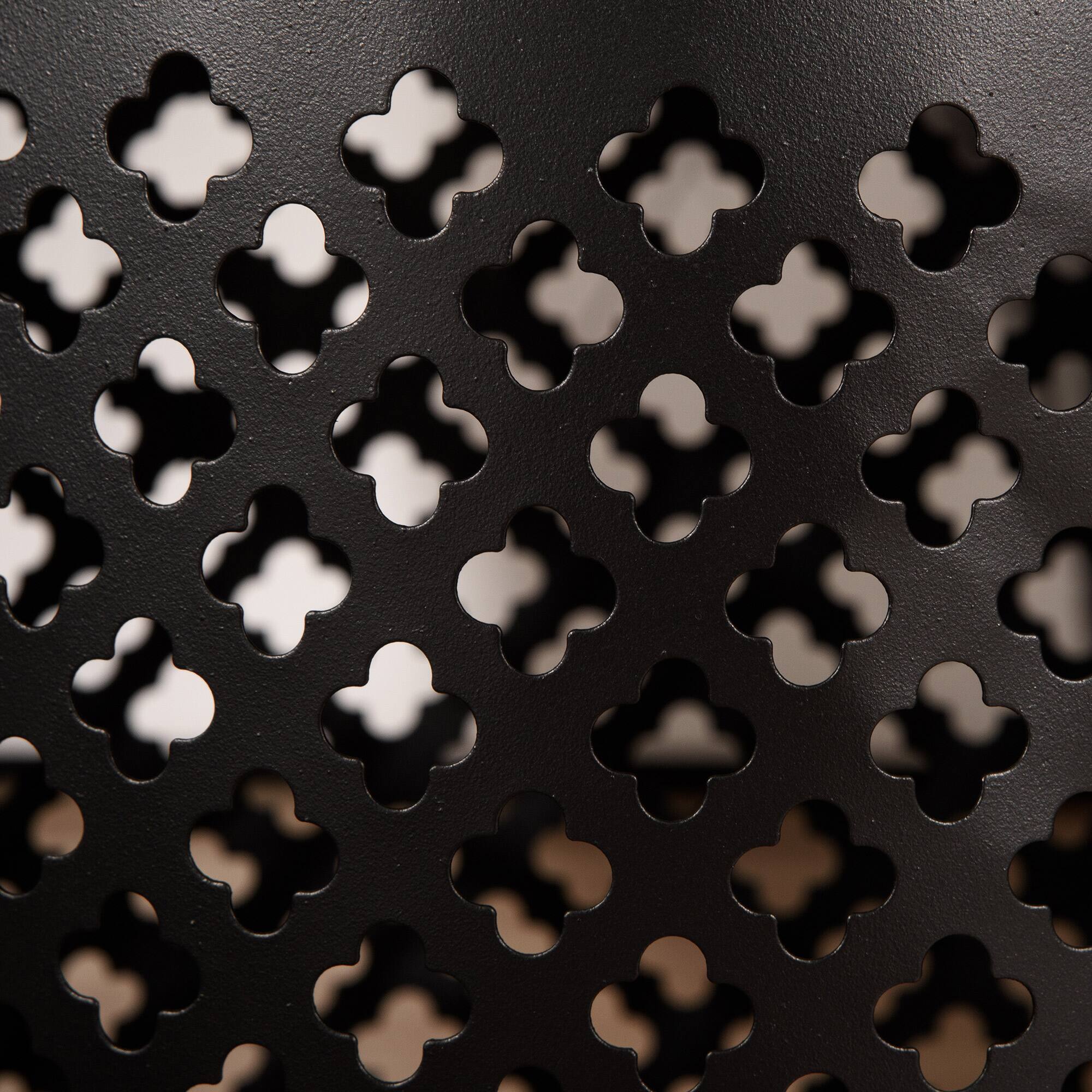 Alt View 7. Outsunny - 12.5" Steel Outdoor Side Table, Round Hollow Drum Patio End Table, Accent Table for Indoor and Outdoor - Black.