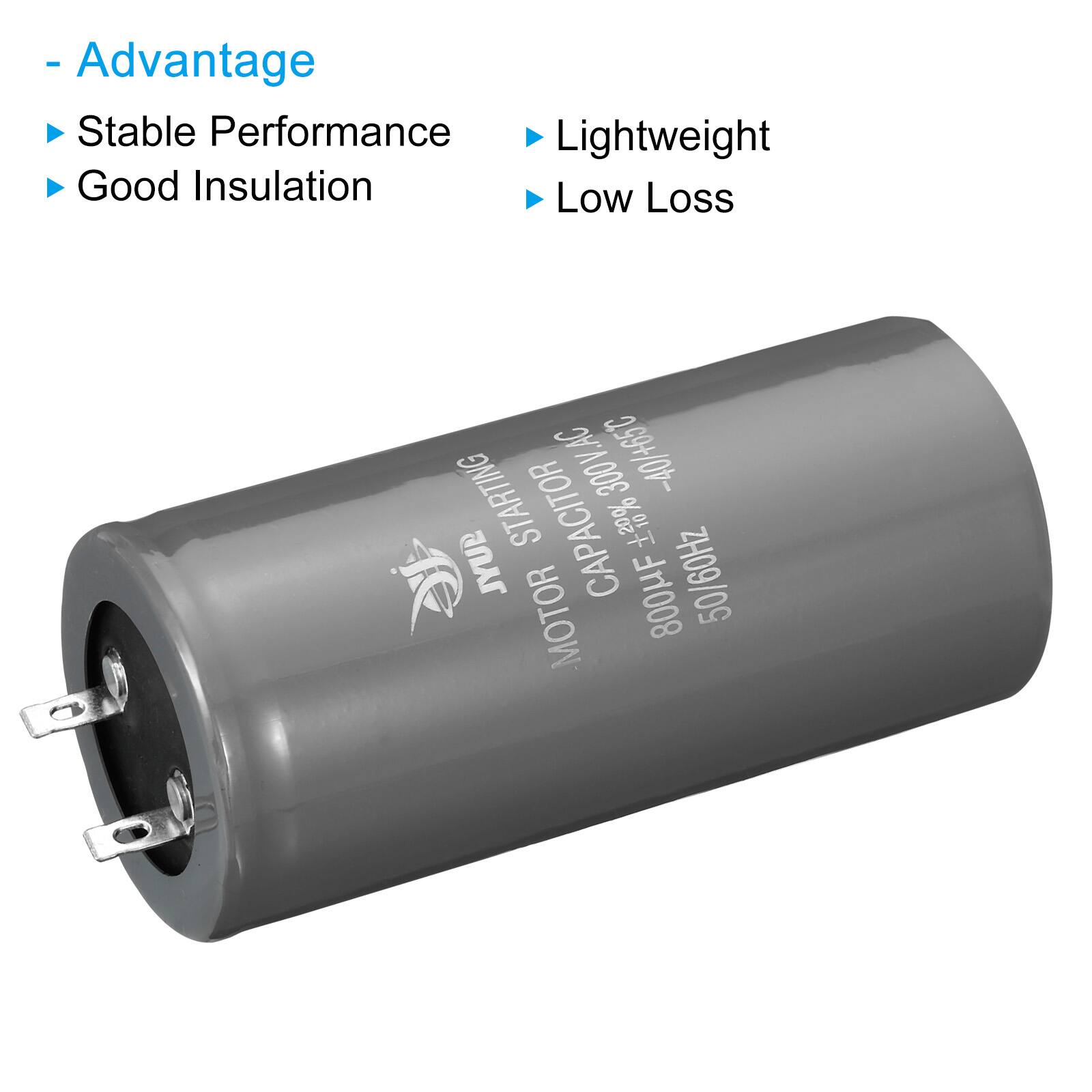 - Advantage
  - Stable Performance
  - Good Insulation
  - Lightweight
  - Low Loss

.AC -40/+65C STARTING 300V. JYUP CAPACITOR +20% MOTOR 800MF 50/60Hz