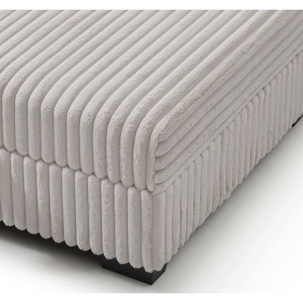 Alt View 1. Glory Furniture - Teddy Ottoman - Ivory.