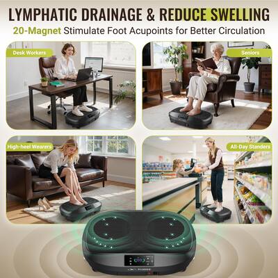 FED Fitness - Vibration Plate Exercise Machine, 330 lbs Capacity Lymphatic Drainage Machine, Full Body Workout for Home Gym - Black FED Fitness - Vibration Plate Exercise Machine, 330 lbs Capacity Lymphatic Drainage Machine, Full Body Workout for Home Gym - Black