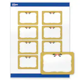 Avery - Avery® Labels, 2" x 3", Gold-Metallic Berries, Glossy, 80ct - White